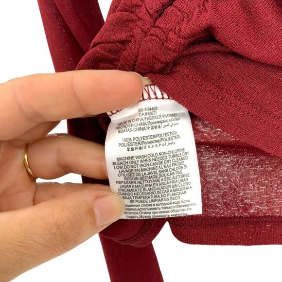 BCBGeneration Ruched Long Sleeve Top Red Size Small NWOT $78 MSRP - Picture 6 of 8